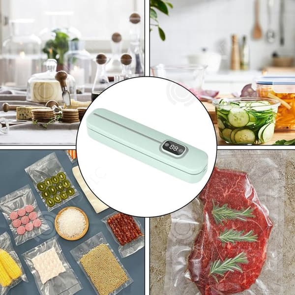 INN tätningsmaskin 62kpa sug 50Hz LCD pekskärm Vattentät våt och torr användning Mini Heat Sealer med 10 påsar