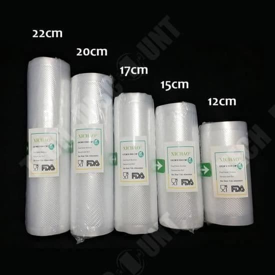 TD® 5 rullar präglad vakuumförseglingspåse 12-15-17-20- 22*500CM- Konservering av livsmedelsförvaring Giftfri, hög transparens