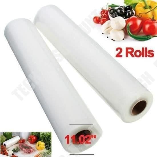 TD®3 Rolls Präglad vakuumpåse 28*500 cm BPA-fri vakuumförsegling Matförvaring Skärfri Återanvändbar Hållbar