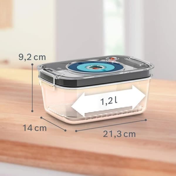 BOSCH - Vakuumtillbehör 2 burkar à 1 liter i Tritan med datumindikator och vakuumindikator.