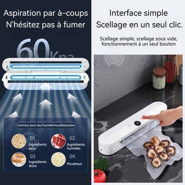 INN Maskin sous vide 120W bredd på försegling 3mm liten vakuumförpackare 350x72x60mm automatisk vakuumförpackning vit