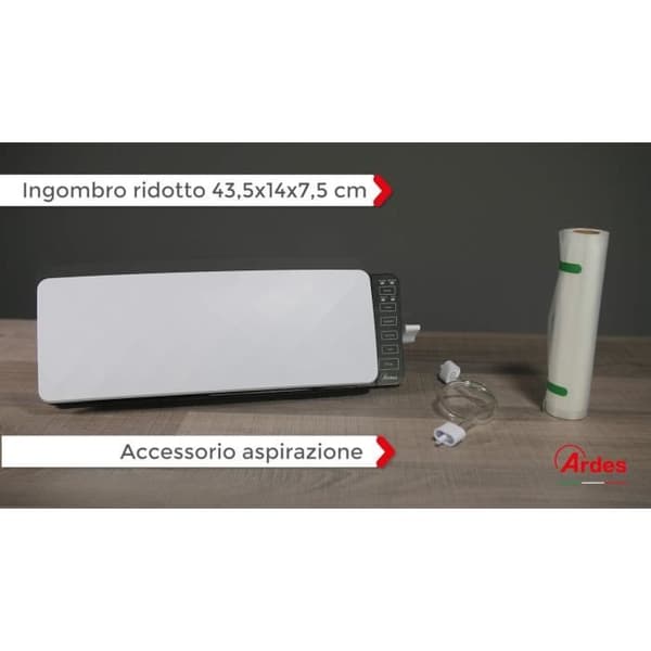Ardes ar7 V03 Maskin Sous Vide eRMETIK Diamond med reducerad volym för torra och fuktiga livsmedel med påsar och rullar inkluderade