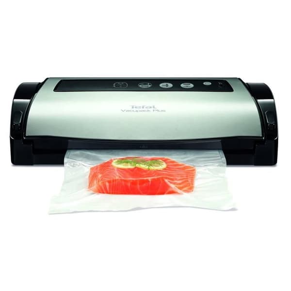 Tefal Vacupack Plus Inox 130W vakuumförseglare - Stoppfunktion - Skärning och tätning - Vakuum och tätning