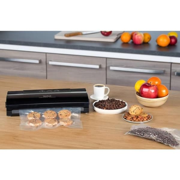Tefal Vacupack Plus Inox 130W vakuumförseglare - Stoppfunktion - Skärning och tätning - Vakuum och tätning