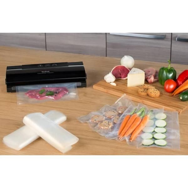 Tefal Vacupack Plus Inox 130W vakuumförseglare - Stoppfunktion - Skärning och tätning - Vakuum och tätning