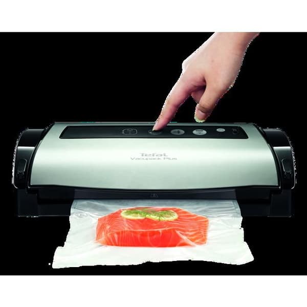 Tefal Vacupack Plus Inox 130W vakuumförseglare - Stoppfunktion - Skärning och tätning - Vakuum och tätning