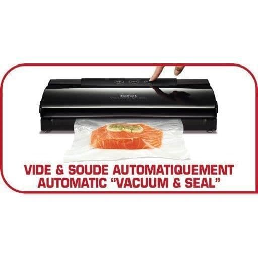 TEFAL Vacupack Classic Black bag sealer - 18 påsar ingår - 2 "seal and vacuum" funktioner - 130W