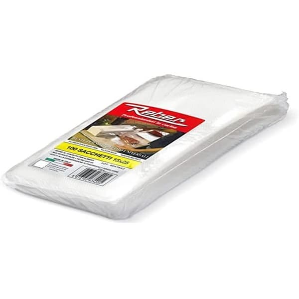 Säck för vakuummaskin - REBER - 15x25 cm - 100 säckar - Atoxisk - Trippelskikt