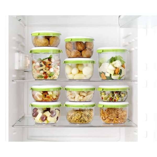 FOSA Food vakuumförseglingssats i 40 000 behållare - 1350-600 ml - Vit och grön