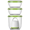 Miniatyrbild 1 av 6: FOSA Food vakuumförseglingssats i 40 000 behållare - 1350-600 ml - Vit och grön