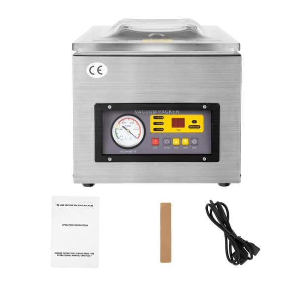 Chamber Vacuum Sealer, 10,23 tommer tætningslængde, automatisk betjening, stille ydeevne,Lys Grå, 220V, EU Stik