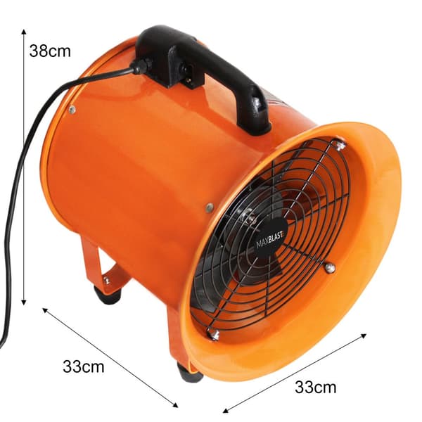 MaxBlast Industrial Construction Ventilator Værkstedsventilator 250mm 320W - 12m Ventilatorslange | MonsterShop
