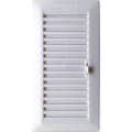 Miniatyrbild 1 av 2: Vitt ventilationsgaller i aluminium för infällning 26x13,3cm - Luftpassage justerbar från 0 till 150cm2