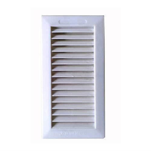 Ventilationsgaller - AERATIO - Inbyggd modell - Vit ABS - 26x13,3 cm - Luftpassage 150 cm²