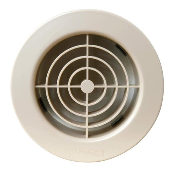 Ventilation - TF10S-Y - TF10S Rund Plastventilationsgaller för inbyggnad, Sand, diameter 128 mm