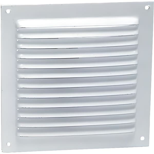 Inskruvat ventilationsgaller 15x15 cm. Vit lack