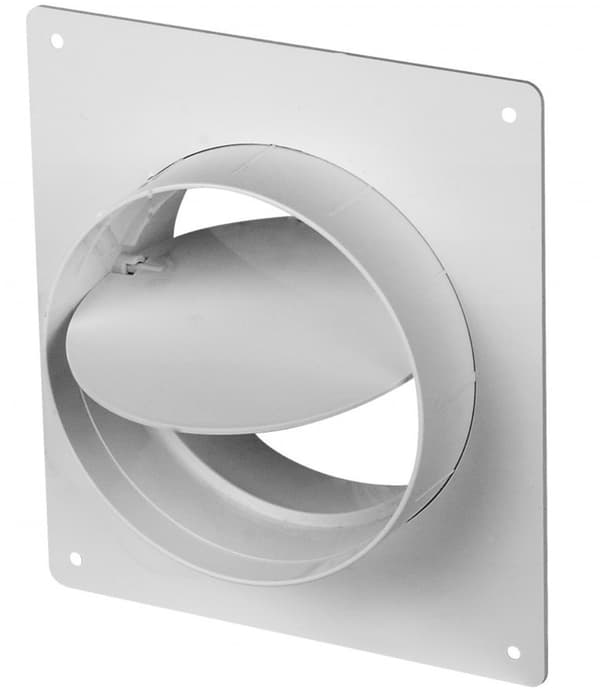 100 mm:n seinäkaulus takaiskuläpällä