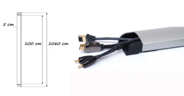 Sonorous CC100 Aluminium kabeldæksel, længde 100 cm - SØLV