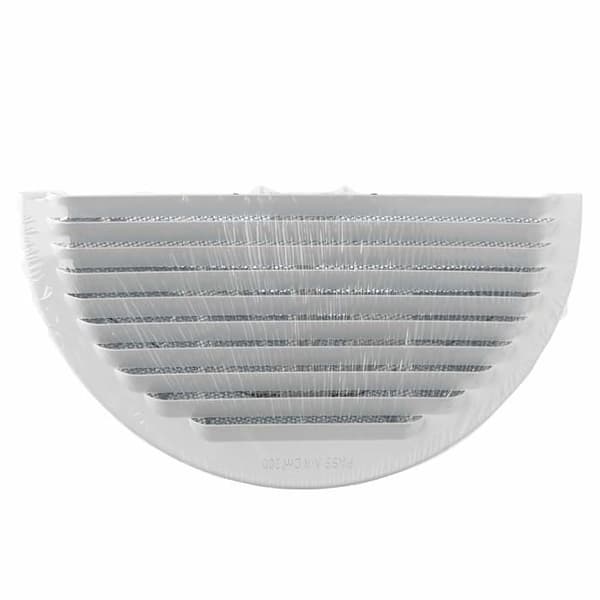 Ventilation - GABDF200R - Runt ventilationsgaller i vitlackerad aluminium med myggnät 235 mm