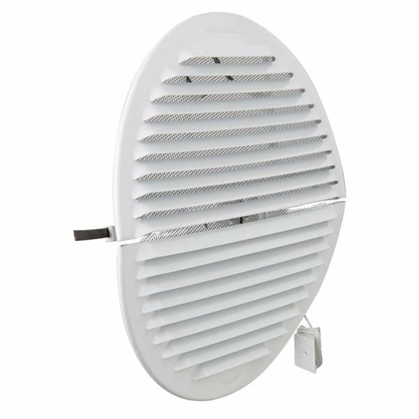 Ventilation - GABDF200R - Runt ventilationsgaller i vitlackerad aluminium med myggnät 235 mm