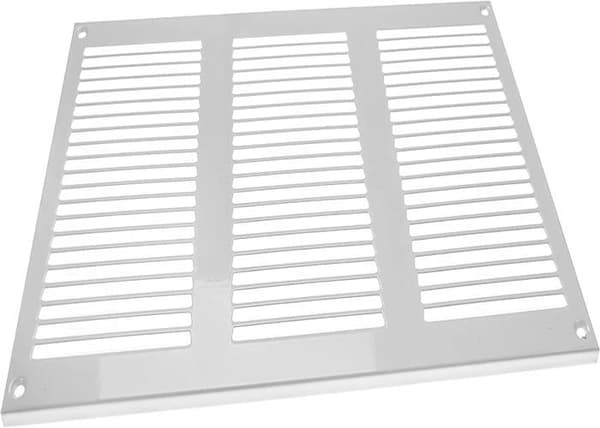 Ventilationssystem 30 x 20 cm - Set med 2 luftrumsfilter - Vit - Metallgrill med integrerad skydd mot skadedjur