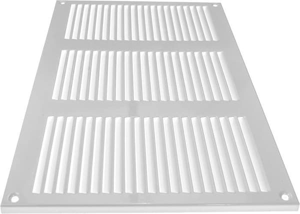 Ventilationssystem 30 x 20 cm - Set med 2 luftrumsfilter - Vit - Metallgrill med integrerad skydd mot skadedjur