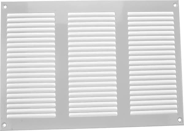 Ventilationssystem 30 x 20 cm - Set med 2 luftrumsfilter - Vit - Metallgrill med integrerad skydd mot skadedjur