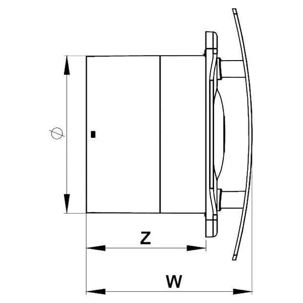 Köksbadrum vägg toalett ventilation avloppsfläkt standard 5 "125mm silver