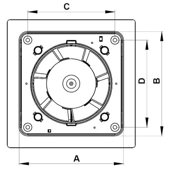 Köksbadrum vägg toalett ventilation avloppsfläkt standard 5 "125mm silver