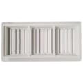 Miniatyrbild 2 av 2: Vitt ventilationsgaller i aluminium för infällning 26x13,3cm - Luftpassage justerbar från 0 till 150cm2