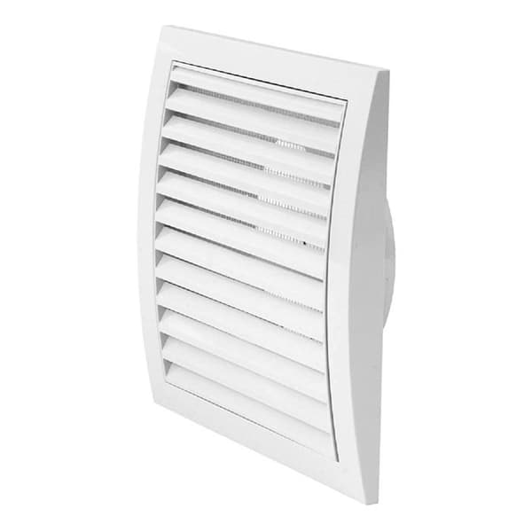 Steinberg14 100 mm ventilationsgaller med myggnät - vit plastventilationsgaller
