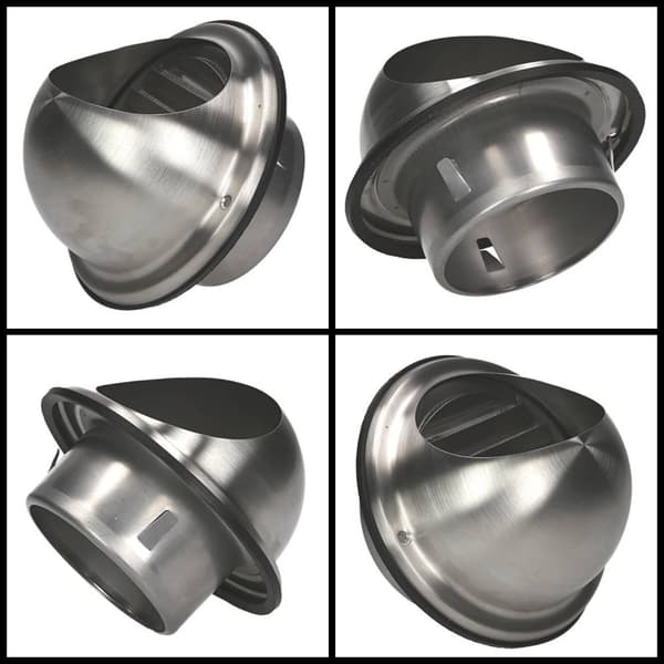 Ilmanvaihtokupu/imuaukko 125 mm ruostumatonta terästä