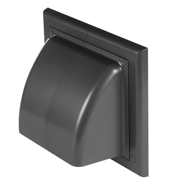 Ventilationskanal frånluftsskydd 100 mm med backventil, grafit