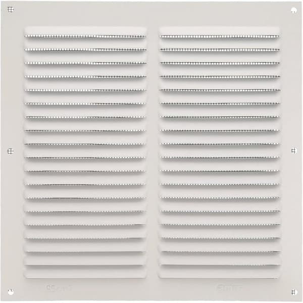 AMIG 20221 | Ventilationsgaller med myggnät 3 | 200 x 200 mm | Aluminium | Vit