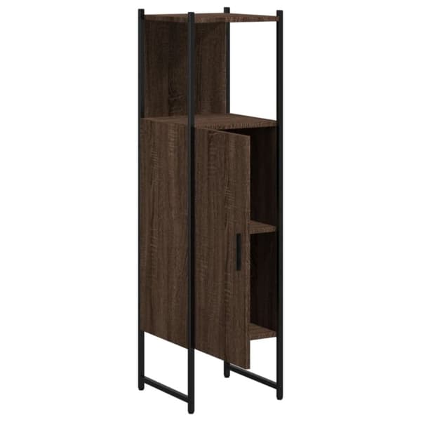 vidaXL badeværelsesskab 33x33x120,5 cm konstrueret træ brunt egetræ