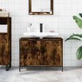 Miniatyrbillede 4 af 11: vidaXL underskab til håndvask 80x30x60 cm konstrueret træ røget eg