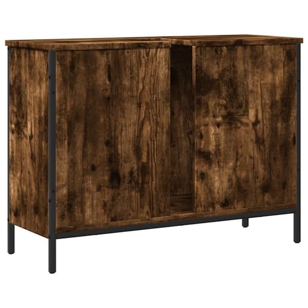 vidaXL underskab til håndvask 80x30x60 cm konstrueret træ røget eg
