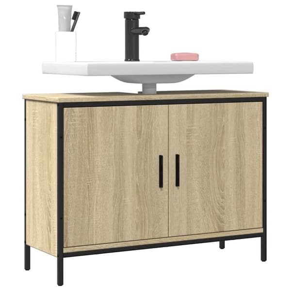 vidaXL underskab til håndvask 80x30x60 cm konstrueret træ sonoma-eg