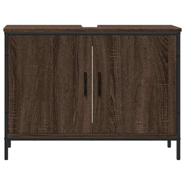 vidaXL Tvättställsskåp brun ek 80x30x60 cm konstruerat trä