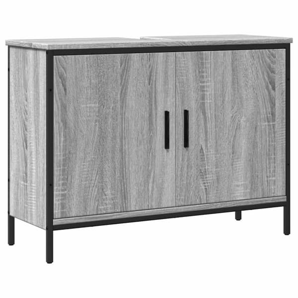 vidaXL Tvättställsskåp grå sonoma 80x30x60 cm konstruerat trä