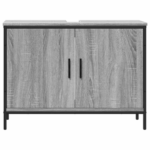 vidaXL Tvättställsskåp grå sonoma 80x30x60 cm konstruerat trä