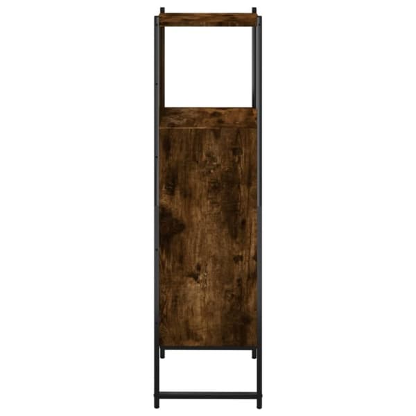 vidaXL badeværelsesskab 33x33x120,5 cm konstrueret træ røget egetræ