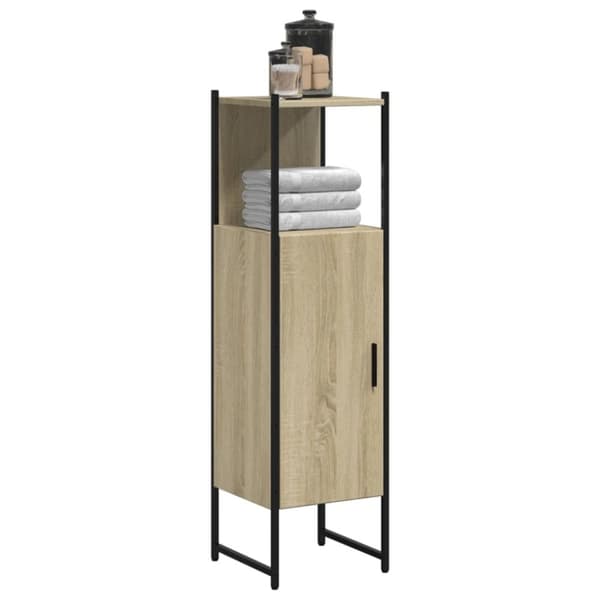 vidaXL Badrumsskåp sonoma-ek 33x33x120,5cm konstruerat trä
