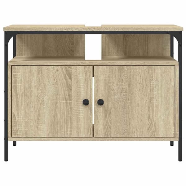 vidaXL Tvättställsskåp sonoma-ek 80x30x60 cm konstruerat trä