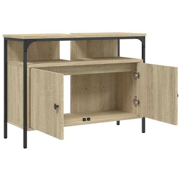 vidaXL Tvättställsskåp sonoma-ek 80x30x60 cm konstruerat trä
