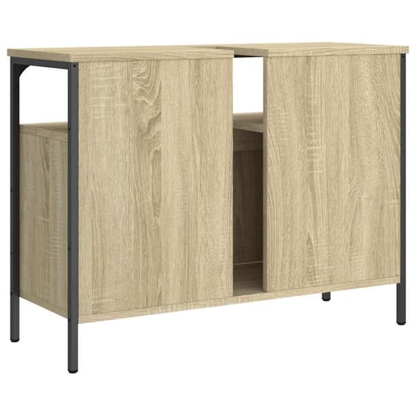 vidaXL Tvättställsskåp sonoma-ek 80x30x60 cm konstruerat trä