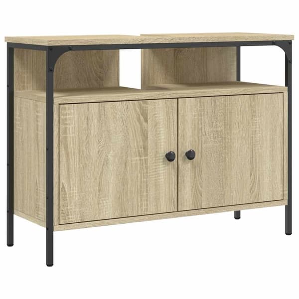vidaXL Tvättställsskåp sonoma-ek 80x30x60 cm konstruerat trä