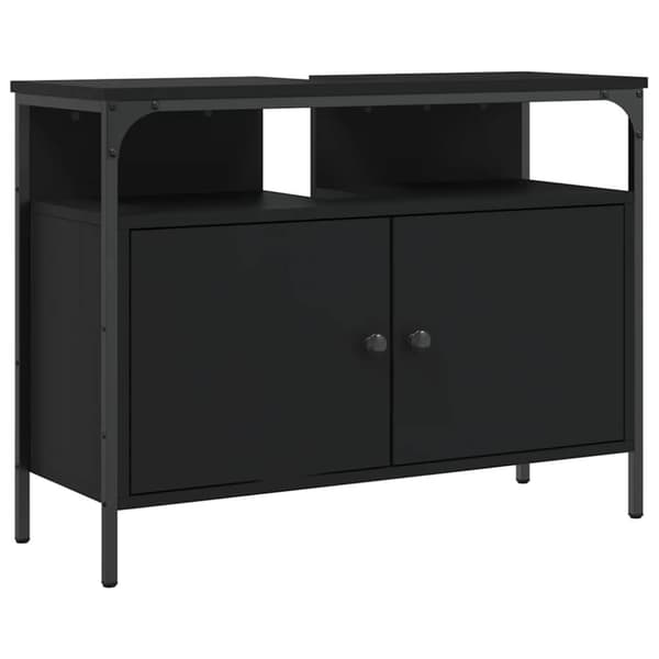 vidaXL Tvättställsskåp svart 80x30x60 cm konstruerat trä
