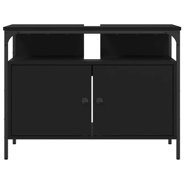 vidaXL Tvättställsskåp svart 80x30x60 cm konstruerat trä