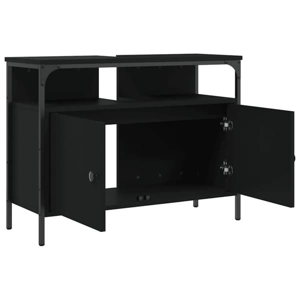 vidaXL Tvättställsskåp svart 80x30x60 cm konstruerat trä